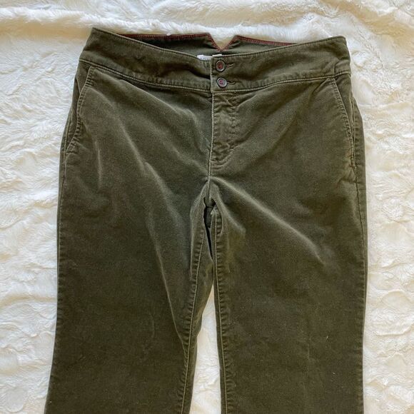 Tommy Hilfiger Green Velvet Wide Leg Crop Pant - Women’s 6 - Picture 4 of 9
